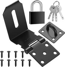 4 Inch 90 Degree Heavy Padlock Hasp, Right Angle Door Clasp Door Lock, Stainless