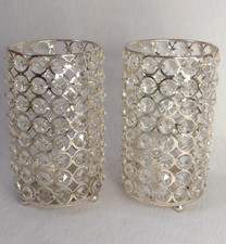 Crystal Candle Holders Silver