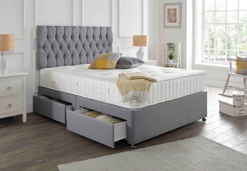 Suede memory foam divan bed - foam,