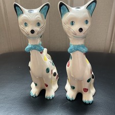 VINTAGE ART POTTERY PAIR CAT
