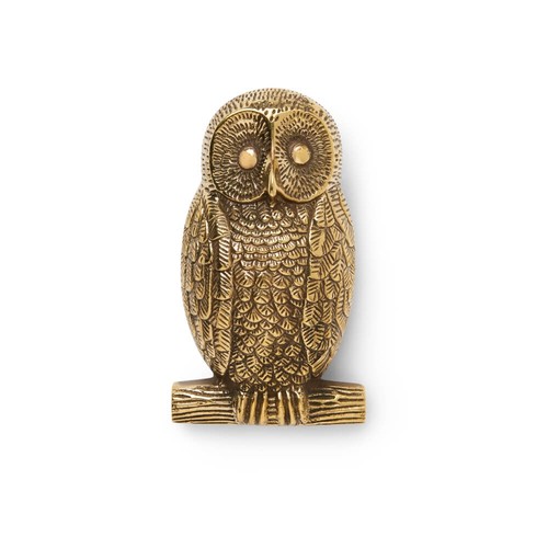 Solid brass owl door - solid, knocker