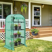 EAGLE PEAK Portable Indoor & Outdoor Mini Greenhouse with Wire Shelves
