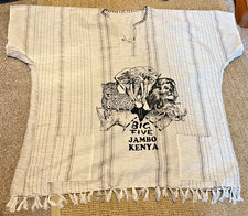 *NEW* Kenyan Dashiki African Shirt, The Big 5 Design, 2 x front Pockets size XL