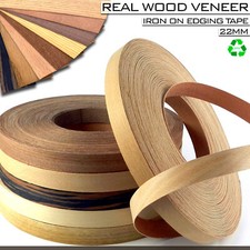 Real Wood Veneer Iron On Edging Tape Strips 22mm Pre Glued Edge Band HIGH QUALTY