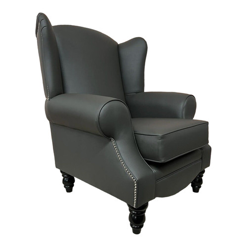 Wing back queen anne chair - queen,