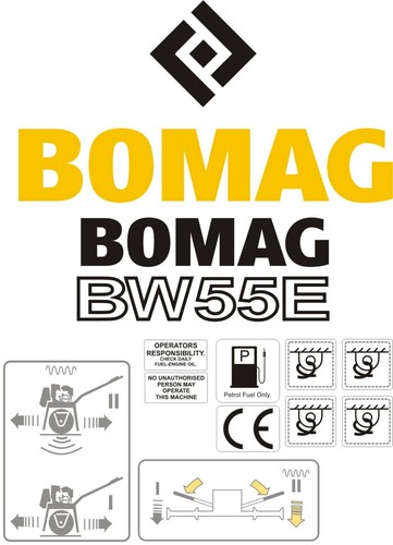 Bomag bw55e roller decal - bomag, set.