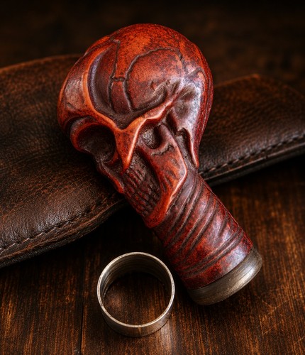 Handmade red skull walking - handmade,