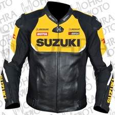 Suzuki GSXR 1.3mm Cowhide Leather Motorcycle Jacket Unisex Motorbike Jacket