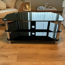 Black Glass TV Stand 105cm x 45cm Modern Design. Free local delivery