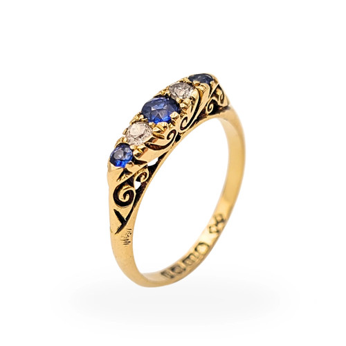 Antique 18ct gold sapphire - antique,