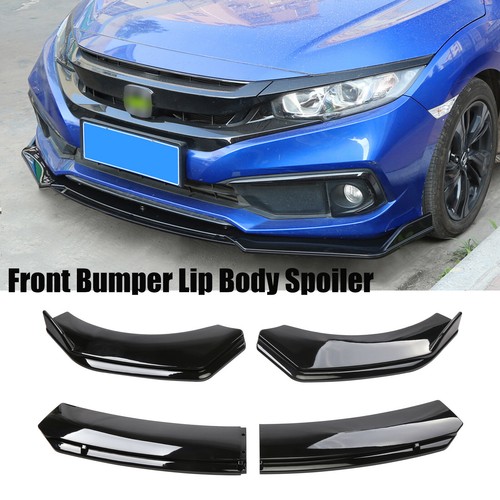 4pcs gloss black front bumper - black,