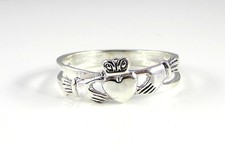 Handmade 925 SOLID Sterling Silver Irish Celtic Claddagh Love Ring Sizes J to T