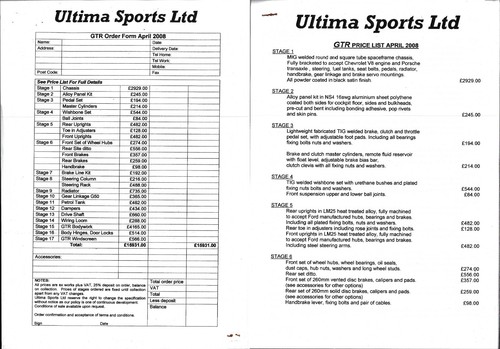 Ultima gtr price list - gtr, order