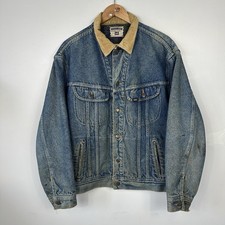 Vintage Lee Storm Rider Denim Jacket, Blanket Lined, 90s Corduroy, Size Mens XL