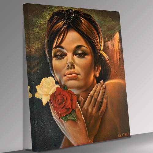 Lynch woman with rose - h,