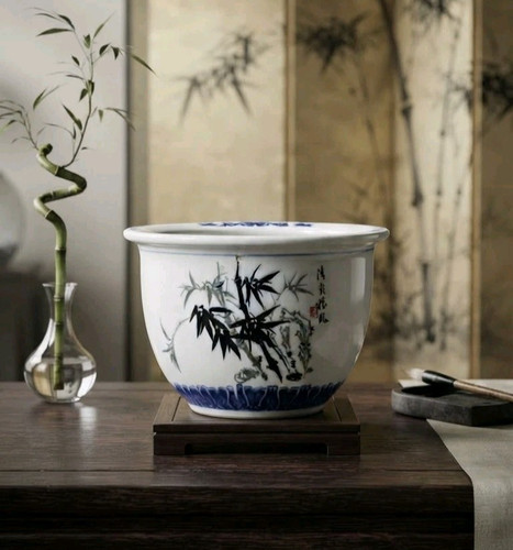 Asian ceramic mini planter pot - planter,