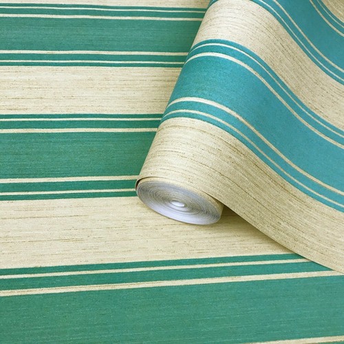 Striped flock wallpaper - striped,