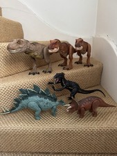 Jurassic Park Dinosaur Toys Bundle Collection X6 T Rex Indorapter Stegosaurus