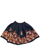 Monnalisa navy pleated skirt with teddy bear print EU kid's 8