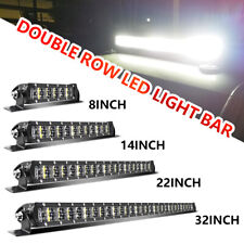 Slim Dual Row 8 14 22 32 42 52" LED Light Bar Flood Spot Offroad Driving 4X4 Car