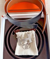 Auth Hermes H Guillochee Belt
