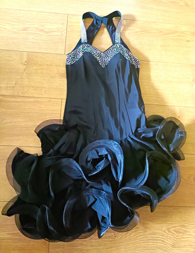 Black latin dance dress - black,