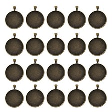 20pcs 30mm Round Blank Bezel Pendant Trays Base Cabochon