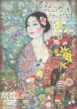 Rice Paper for Decoupage Sheet Stamperia A/4 - Atelier Dame with fan
