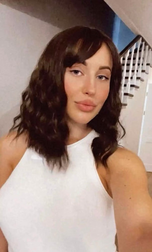 Very dark brown wavy - brown, wig