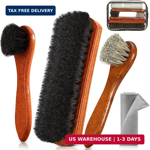 4pcs shoe shine kit horsehair - 4pcs,