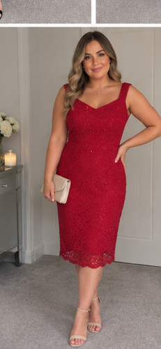 Quiz red lace sequin - quiz,
