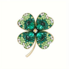 Lucky Clover Leaf Irish Brooch