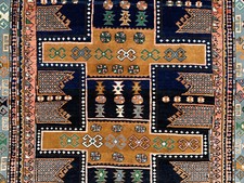 5x6 BLUE ORIENTAL RUG ANTIQUE