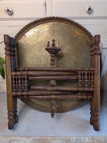 Vintage antique brass tray - antique,