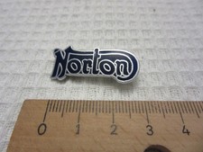 NORTON MOTORCYCLES NAVY & SILVER VINTAGE RARE LAPEL PIN BADGE  (# 87)