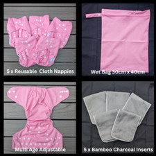 5 PINK REUSABLE NAPPIES 5