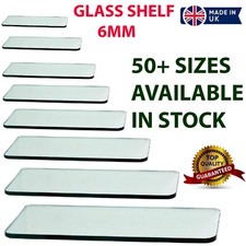 Clear Tempered Glass Shelf Panel Storage Sheet Shelving Display Bathroom Shelves
