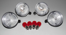Set Indicators with Bulbs 12V Round White MZ ETZ TS 250 125 150 251 ETZ25 TS250