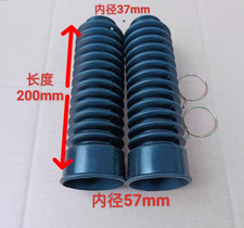 2x Motorcycle Fork Rubber Cover Gaiters Boots Gaitor (37mm, 57mm, 200mm long)