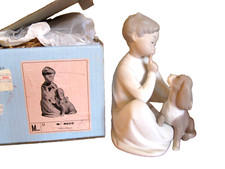 Lladro Spain 8" Bisque Figurine SHHH! Quiet Puppy Boxed 1970's