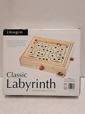 Classic Labyrinth Maze and Marble Wooden Game Complete with 2 balls