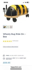 Hippychick Wheely Bug BEE Toddler Push Along Multi-Directional Ride On Toy
