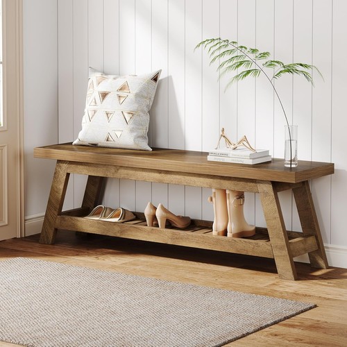 Wood entryway bench with - entryway,