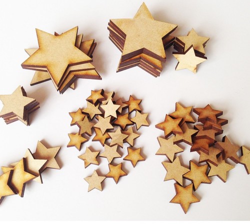 Wooden stars laser - laser, mdf