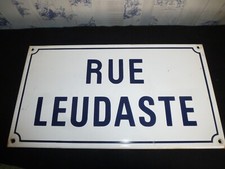 VINTAGE FRENCH METAL STREET SIGN RUE LEUDASTE