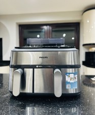 New Philips Airfryer 5000 Series Dual Basket 9l AirFryer Silver Dishwasher Safe