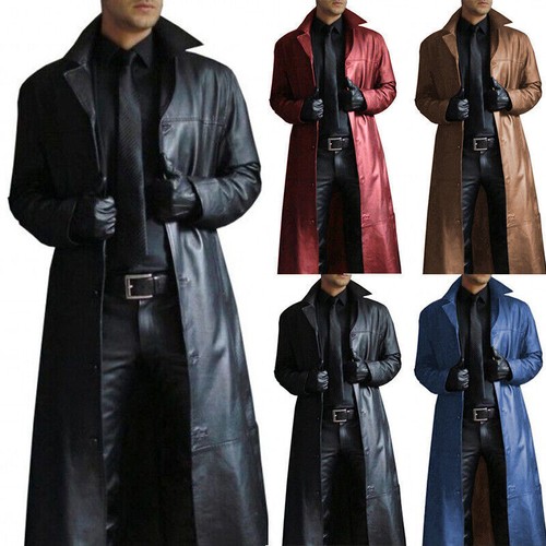 Mens winter leather trench - leather,