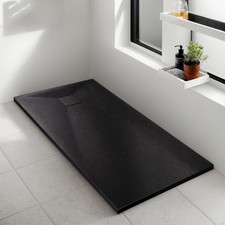 Bathroom Shower Tray Square/Rectangle Black Walk In Shower Tray Free Waste UK