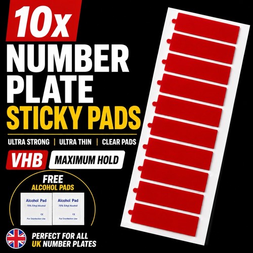 Number plate sticky pads - number,