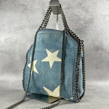 STELLA McCARTNEY Falabella Star Mini 2-Way Handbag Shoulder Bag Denim Blue